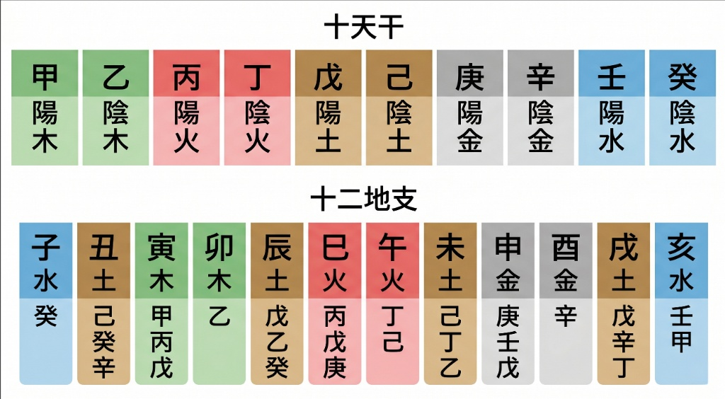 十天干陰陽五行速覽