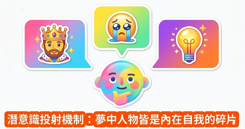 夢到人物是一套將潛意識自我投射轉化為人格特質分析指標的學術系統。本圖表嚴謹展示夢中人物如何作為內在自我碎片的數據表徵,透過國王、哭泣與燈泡圖示,以邏輯化視角徹底破除迷信渲染,為您建立精確的夢境數據解碼標準,提供最具學術依據的解夢查詢與心理評估決策模型。