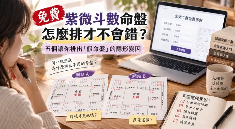 免費紫微斗數命盤怎麼排才不會錯？五個讓你排出「假命盤」的隱形變因